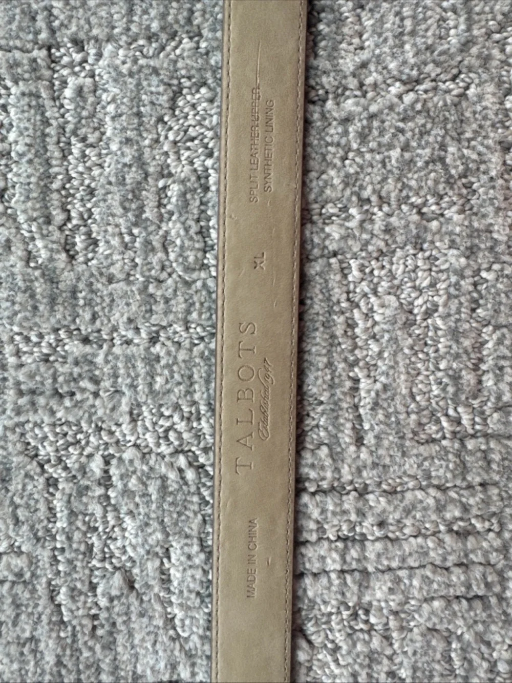 Talbots Brown Leather Belt with Gold-Tone Rectangular Buckle XL